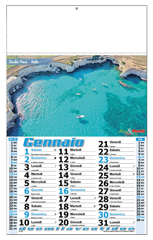 Calendario paesaggi 2022 personalizzato
