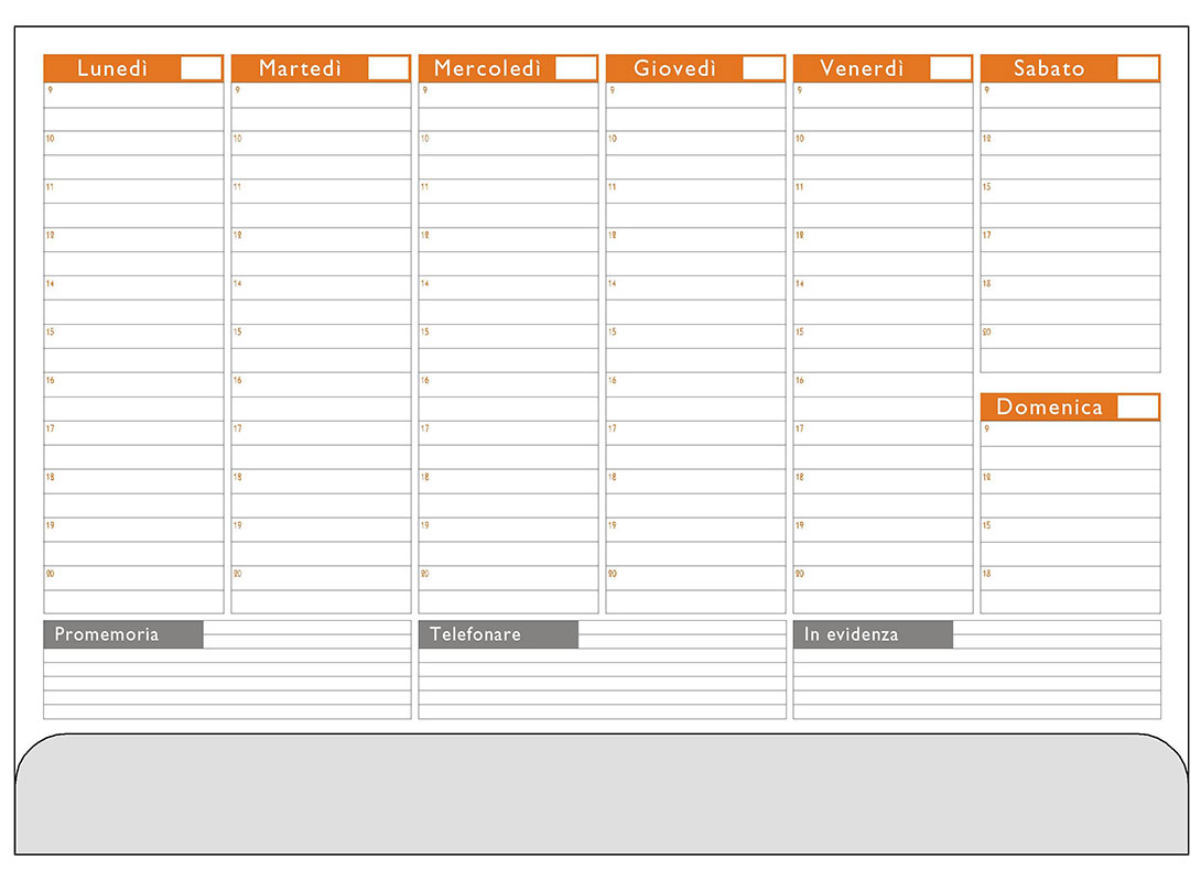 Planning Base Settimanale Da Scrivania Non Datata