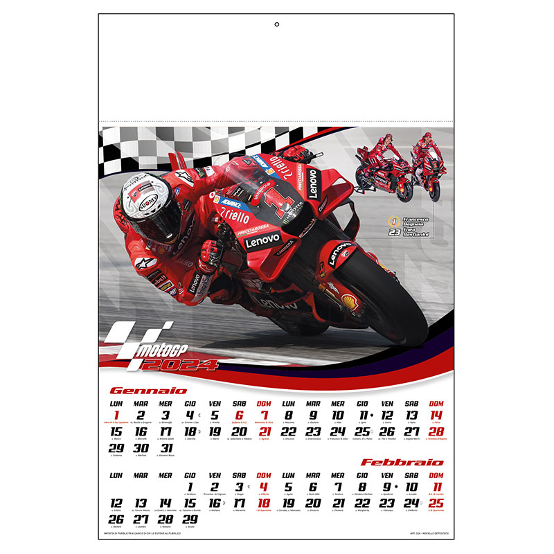 Calendario illustrato Moto GP 2024 personalizzato