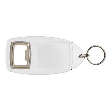 Portachiavi in plastica con apribottiglie - colore Trasparente