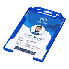 Porta badge trasparente Javier - colore Blu