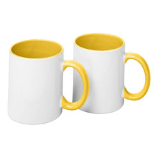 Set regalo di due tazze personalizzabili - colore Giallo