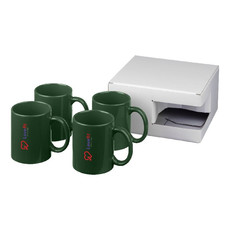 Set regalo di quattro tazze in ceramica da 330 ml - colore Verde