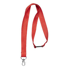 Lanyard in bambù con clip di sicurezza - colore Rosso