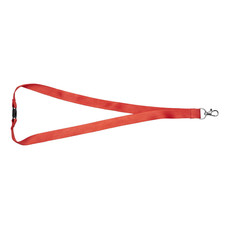 Lanyard in bambù con clip di sicurezza - colore Rosso