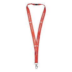 Lanyard in bambù con clip di sicurezza - colore Rosso