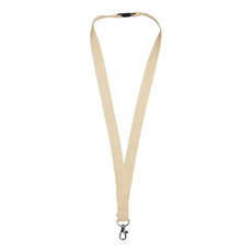 Lanyard in cotone con clip di sicurezza - colore Naturale