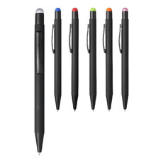 Penna a sfera capacitiva in gomma - colore Nero/Argento