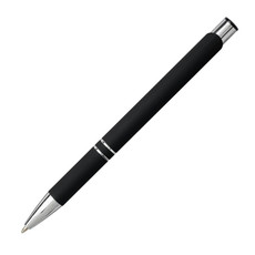 Penna a sfera con fusto soft touch - colore Nero