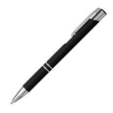 Penna a sfera con fusto soft touch - colore Nero
