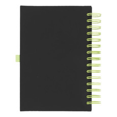 Diario con anelli e portapenne - colore Nero/Lime