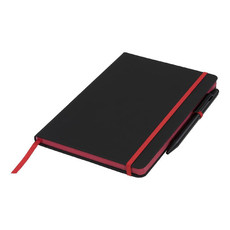 Blocco note medio con bordi colorati - colore Nero/Rosso