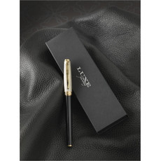 Penna a sfera con tappo color oro - colore Nero/Oro