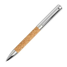 Penna a sfera con dettagli in sughero - colore Naturale/Argento