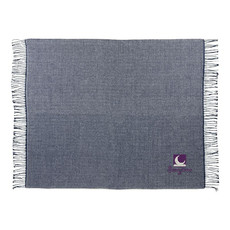 Coperta con motivo a spina di pesce - colore Navy