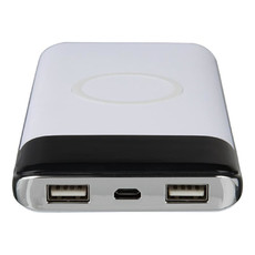 Power bank wireless 10.000 mAh e LED - colore Bianco