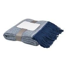 Coperta con motivo a spina di pesce - colore Navy