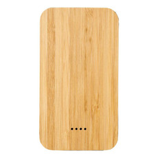 Power bank wireless in bambù e tessuto - colore Legno/Nero