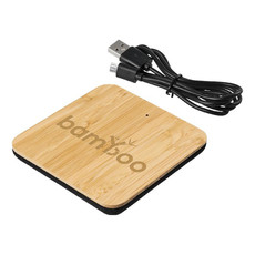 Stazione di ricarica in bambù e tessuto - colore Legno/Nero