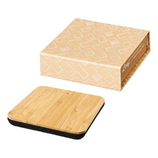 Stazione di ricarica in bambù e tessuto - colore Legno/Nero