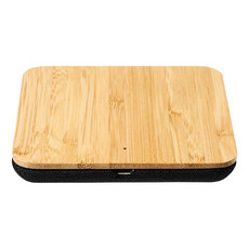 Stazione di ricarica in bambù e tessuto - colore Legno/Nero