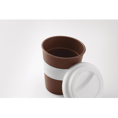 Bicchiere eco in foglie di caffè colore bianco