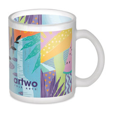 Tazza in vetro opaco ml colore bianco trasparente