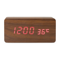 Sveglia con carica wireless colore legno