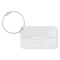 Etichetta bagaglio in alluminio colore argento opaco