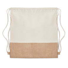 Sacca in cotone e juta colore beige