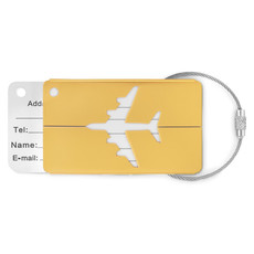 Etichetta bagaglio in alluminio colore oro MO9508-98
