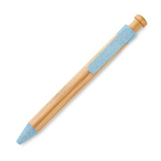Penna a sfera in bamboo e paglia di grano Mats colore blu MO9481-04