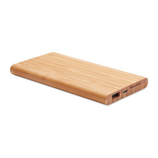 Caricatore wireless e power bank in bamboo colore legno MO9662-40