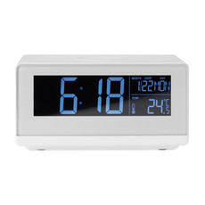 Orologio da tavolo con ricarica wireless colore bianco