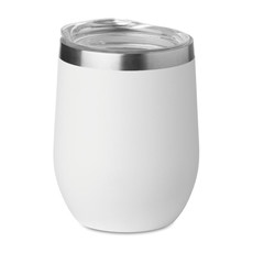 Bicchiere vino in acciaio doppio strato colore bianco