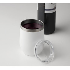 Bicchiere vino in acciaio doppio strato colore bianco
