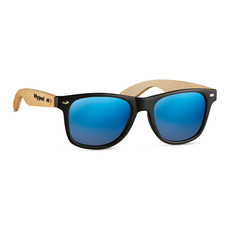 Occhiali da sole in bamboo colore blu