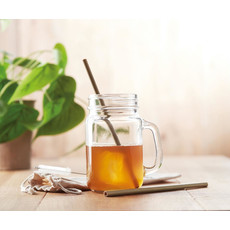 Set due cannucce in bamboo colore beige