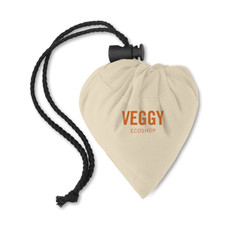 Shopper in cotone naturale ripiegabile colore beige