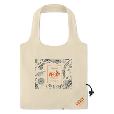Shopper in cotone naturale ripiegabile colore beige