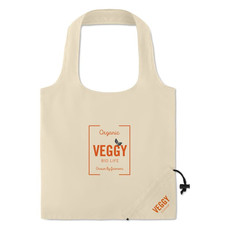 Shopper in cotone naturale ripiegabile colore beige