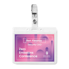 Porta badge in PVC colore trasparente
