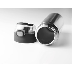 Borraccia 400ml in acciaio con blocco di sicurezza colore argento opaco