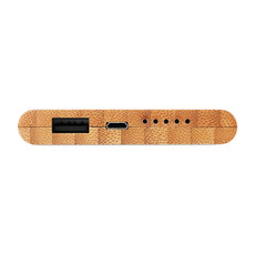 Caricatore wireless e power bank in bamboo colore legno