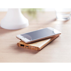 Caricatore wireless e power bank in bamboo colore legno