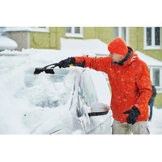 Spazzola spazzaneve con raschiaghiaccio colore nero