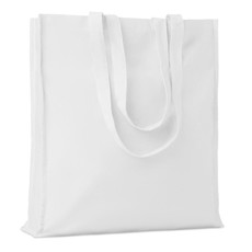 Shopper in cotone colorato con soffietto colore bianco MO9596-06