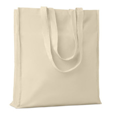 Shopper in cotone naturale con soffietto colore beige MO9595-13