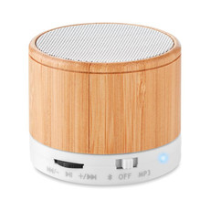 Speaker bluetooth rotondo in bamboo colore bianco MO9608-06