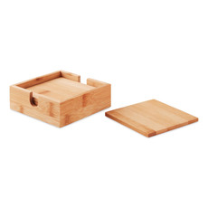 Set sotto bicchieri in bamboo colore legno